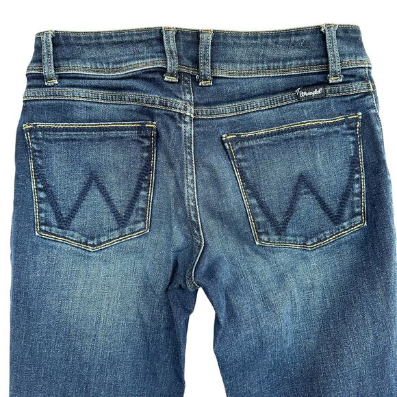Wrangler Bootcut Jeans Women Sz 3/34 Dark Denim Low Rise Western Cowgirl Classic - Picture 3 of 11